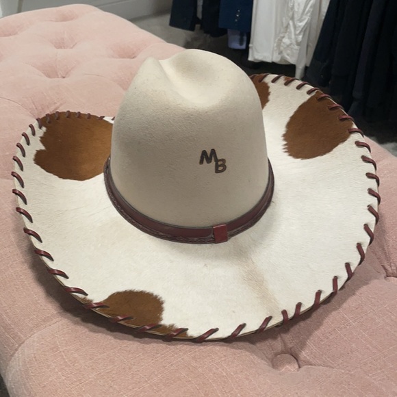 Felt cowboy hat. Cowhide brim - Picture 2 of 4